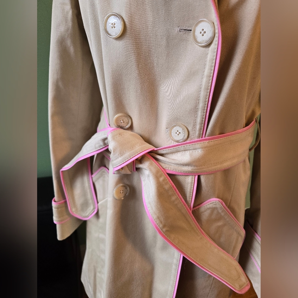 Coach Beige Trench Coat with Pink Accents - Picture 5 of 12